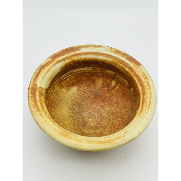 Studio Pottery Two Tone Brown Golden Small Mixing Bowl - Picture 5 of 6